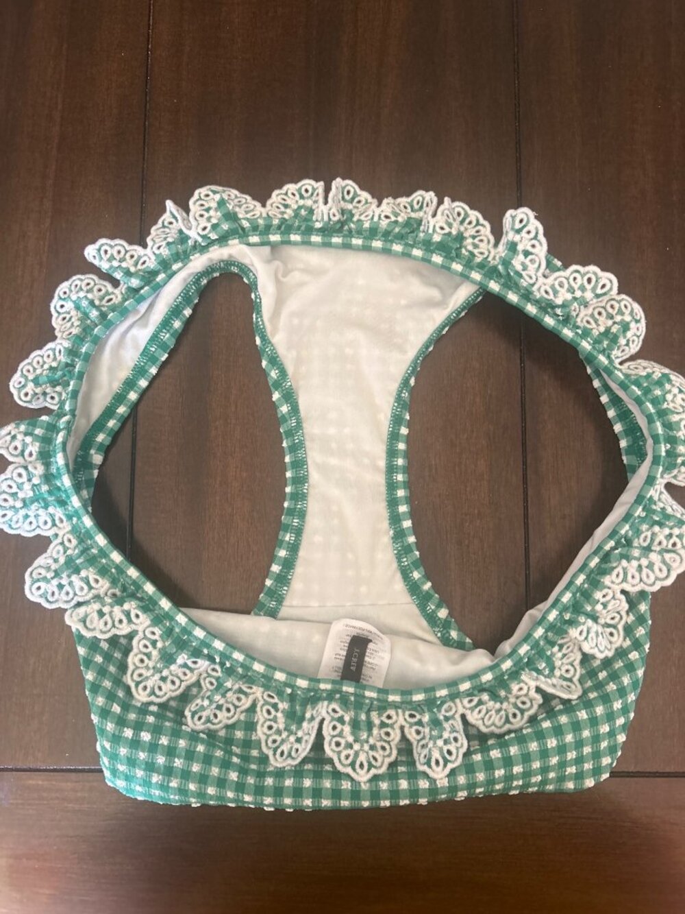 J.Crew Green Gingham & Lace Ruffle Bikini Set Size XS Women's Swimwear - Picture 10 of 15